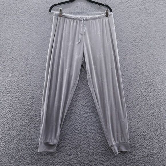 Juicy Couture Pants - Juicy Couture‎ Womens Soft Velour Jogger Pants Large Gray All Over Logo Lounge
